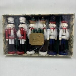 Vintage Bombay Company 6 Nutcracker Christmas Ornaments NEW in Box
